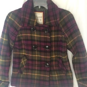 Plaid Small Pea Coat by Aeropostale Great Colors